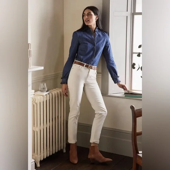 Eliza Broderie Shirt Mid Vintage Denim - Picture 2 of 10